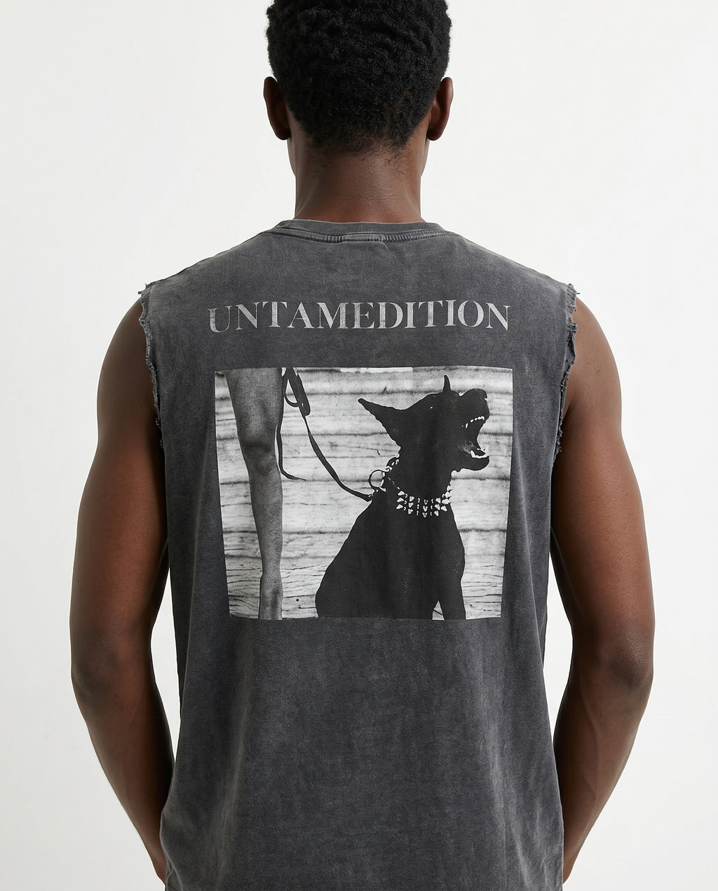 Distressed Sleeveless — Black