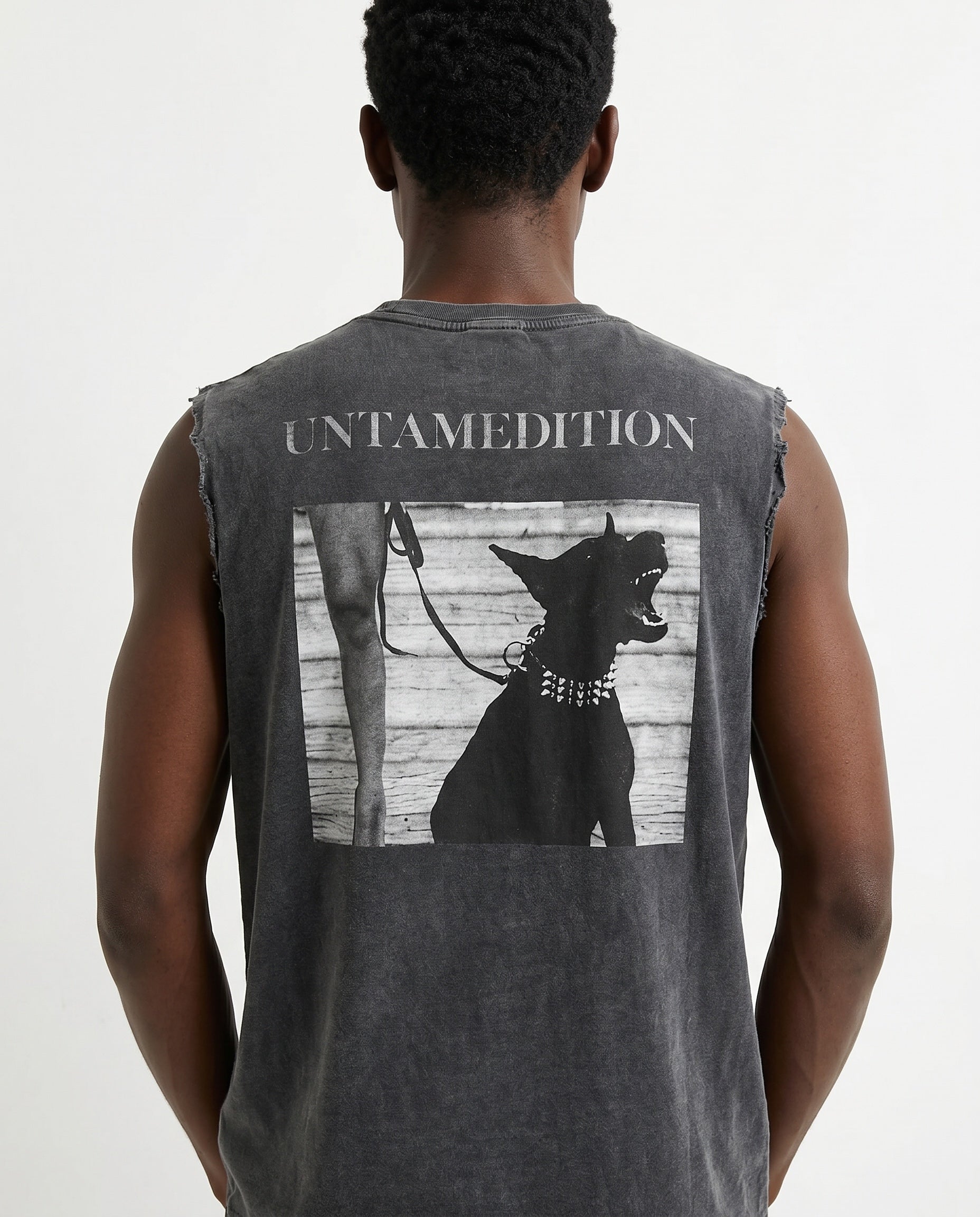 Distressed Sleeveless — Black