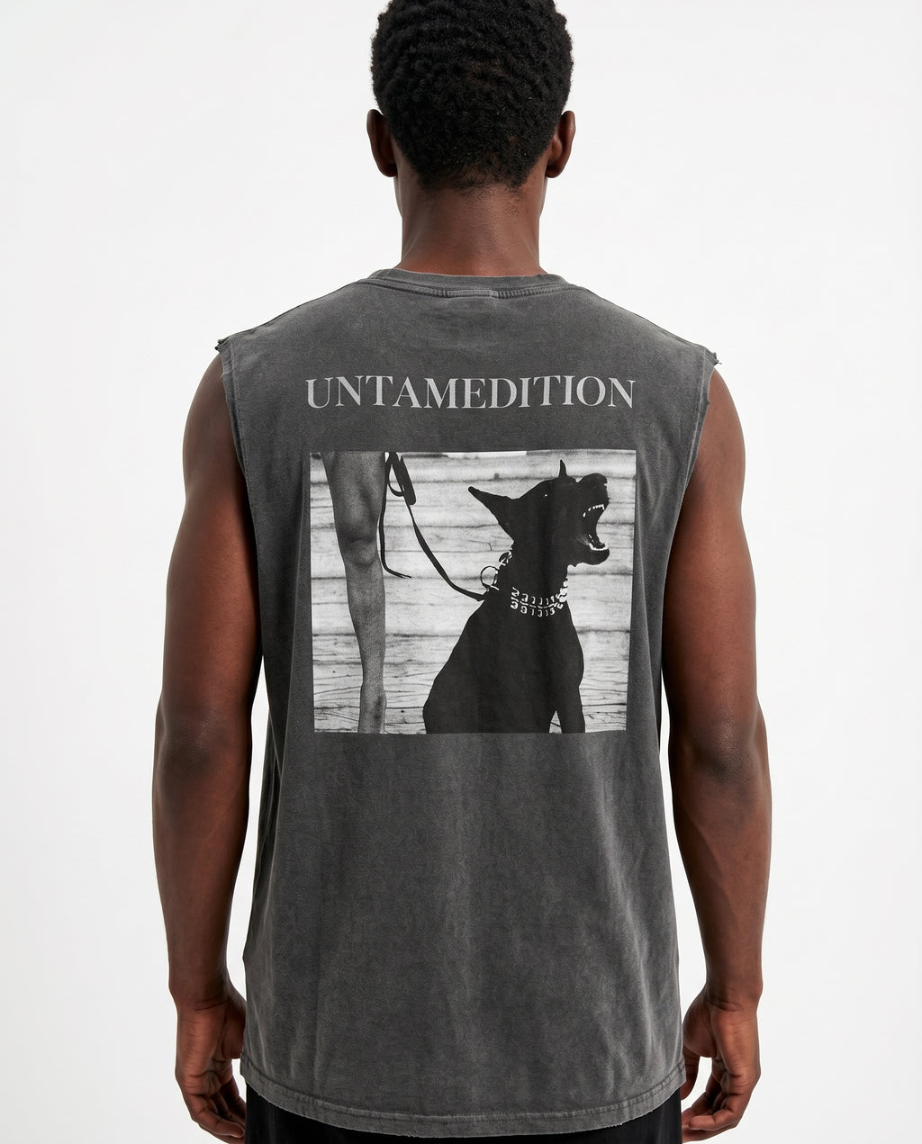 Distressed Sleeveless — Black