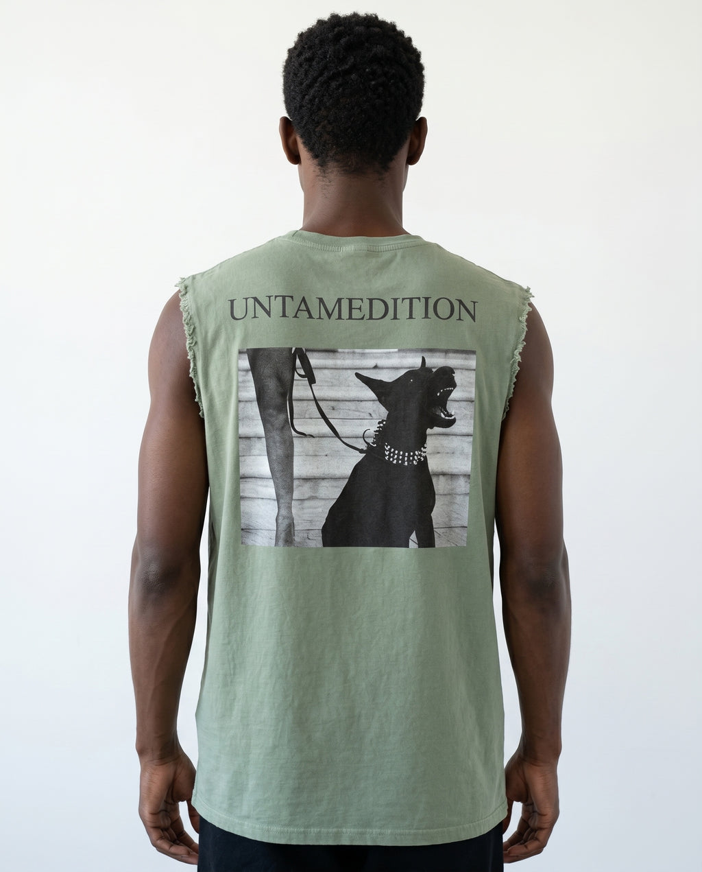 Distressed Sleeveless — Olive
