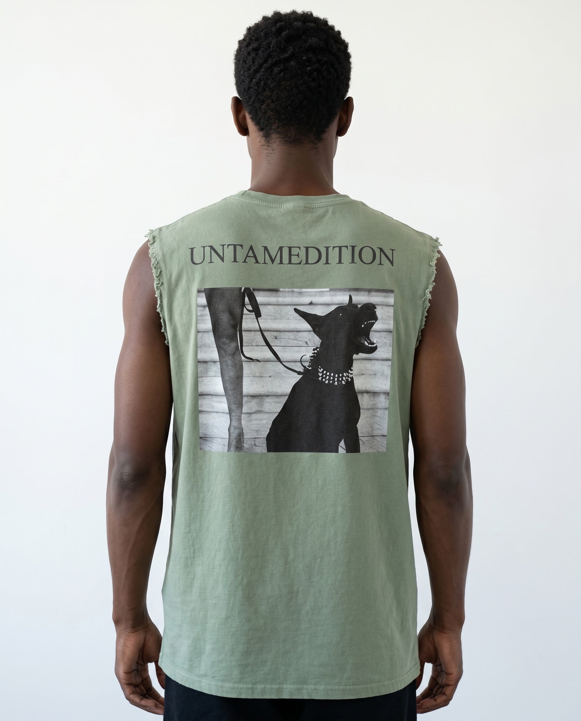 Distressed Sleeveless — Olive