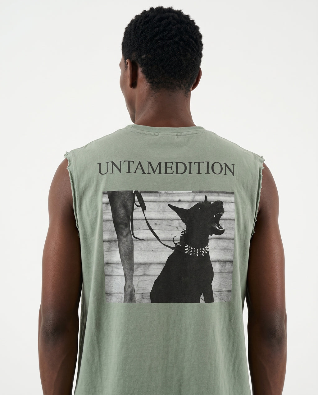 Distressed Sleeveless — Olive