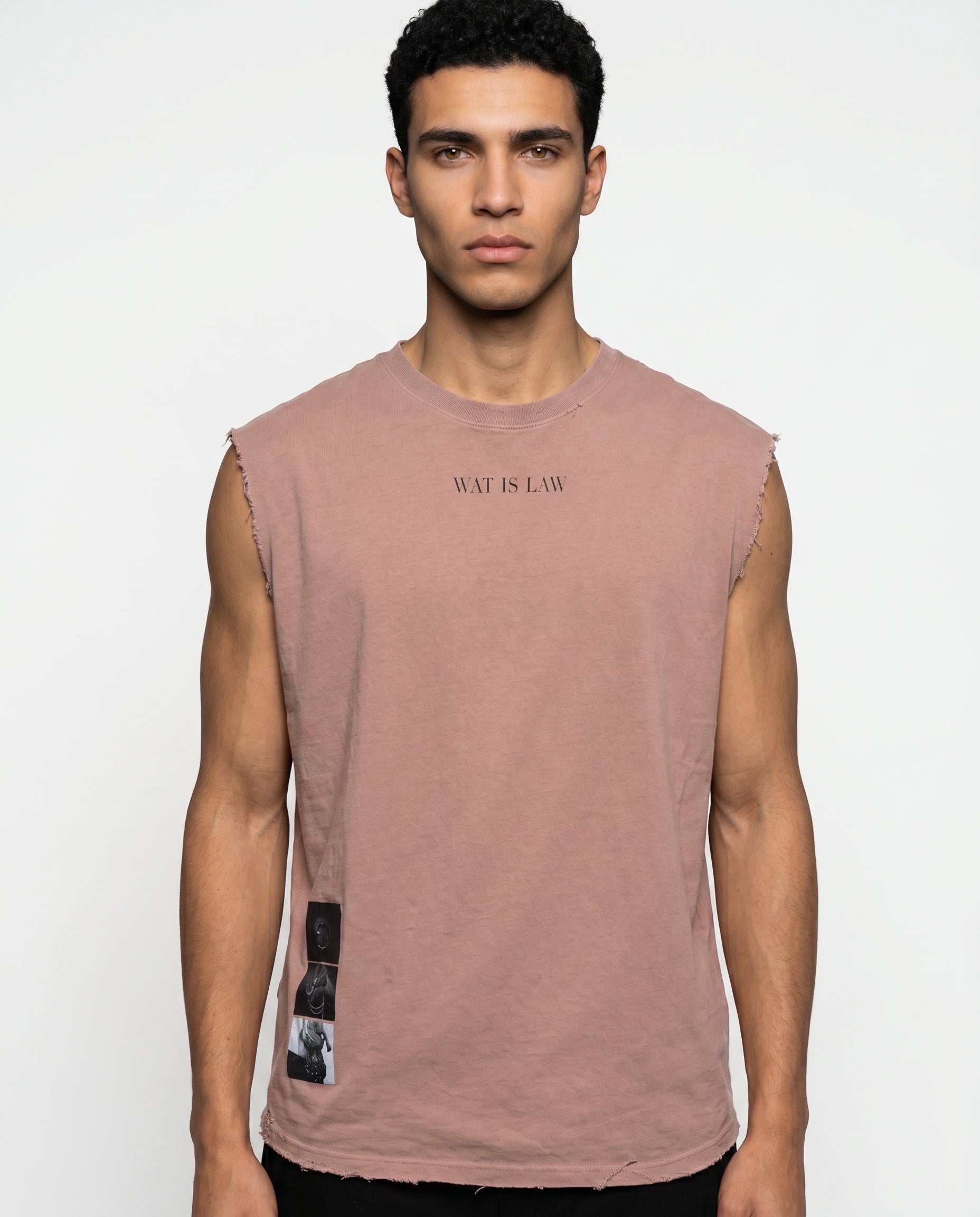 Distressed Sleeveless — Pink