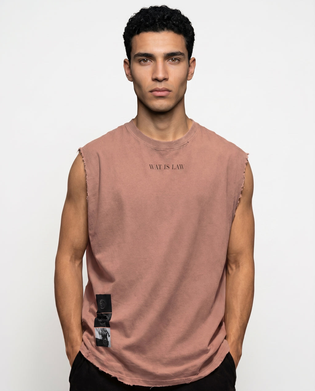Distressed Sleeveless — Pink
