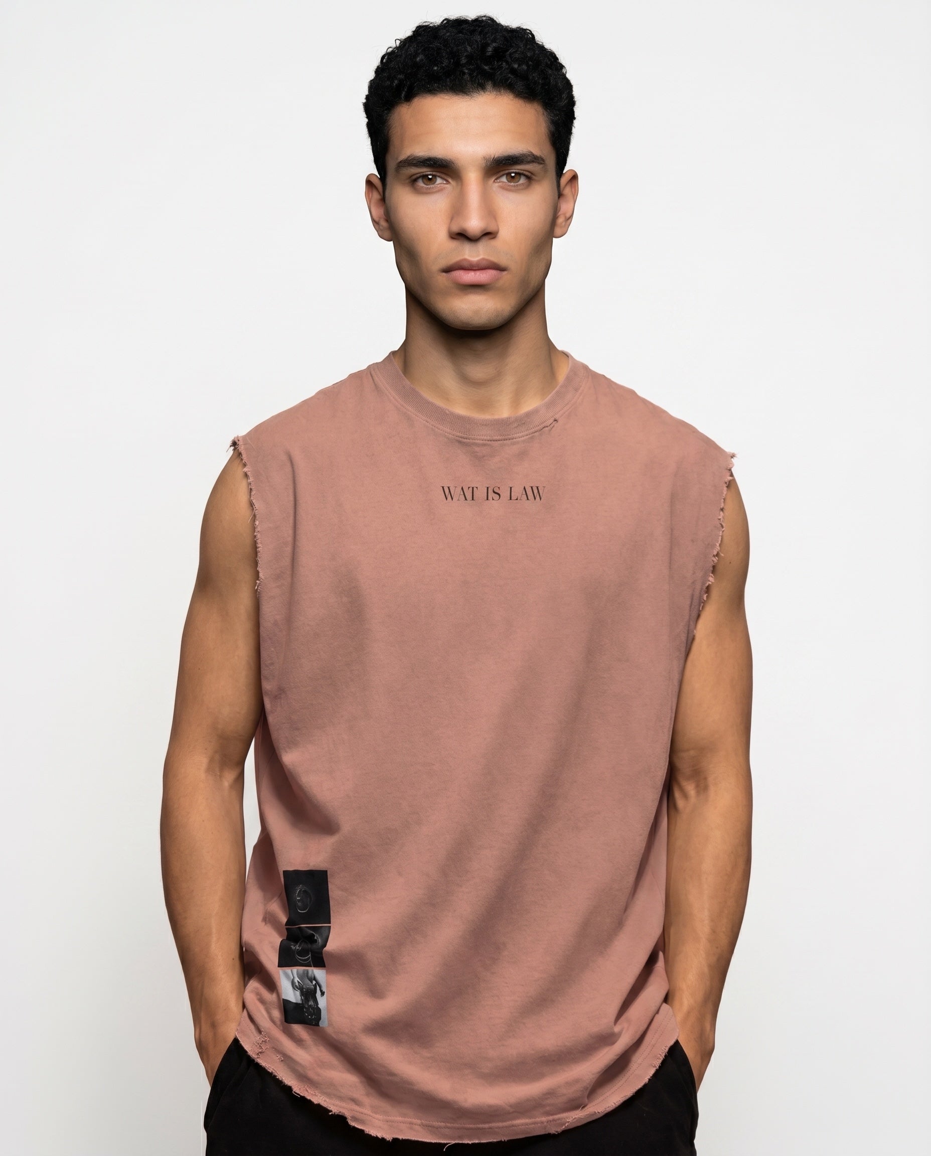 Distressed Sleeveless — Pink