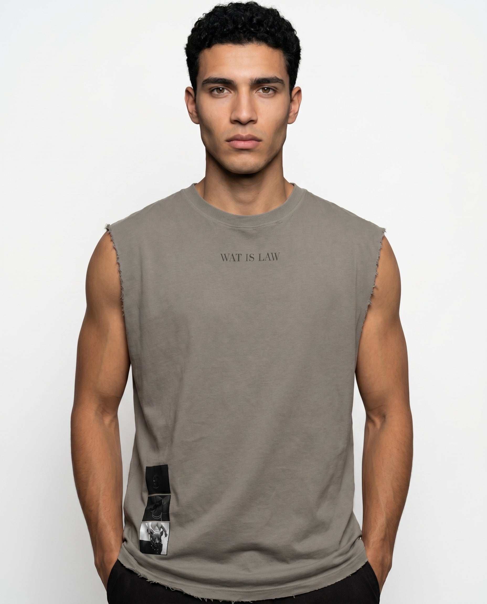 Distressed Sleeveless — Grey