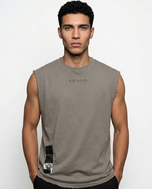 Distressed Sleeveless — Grey