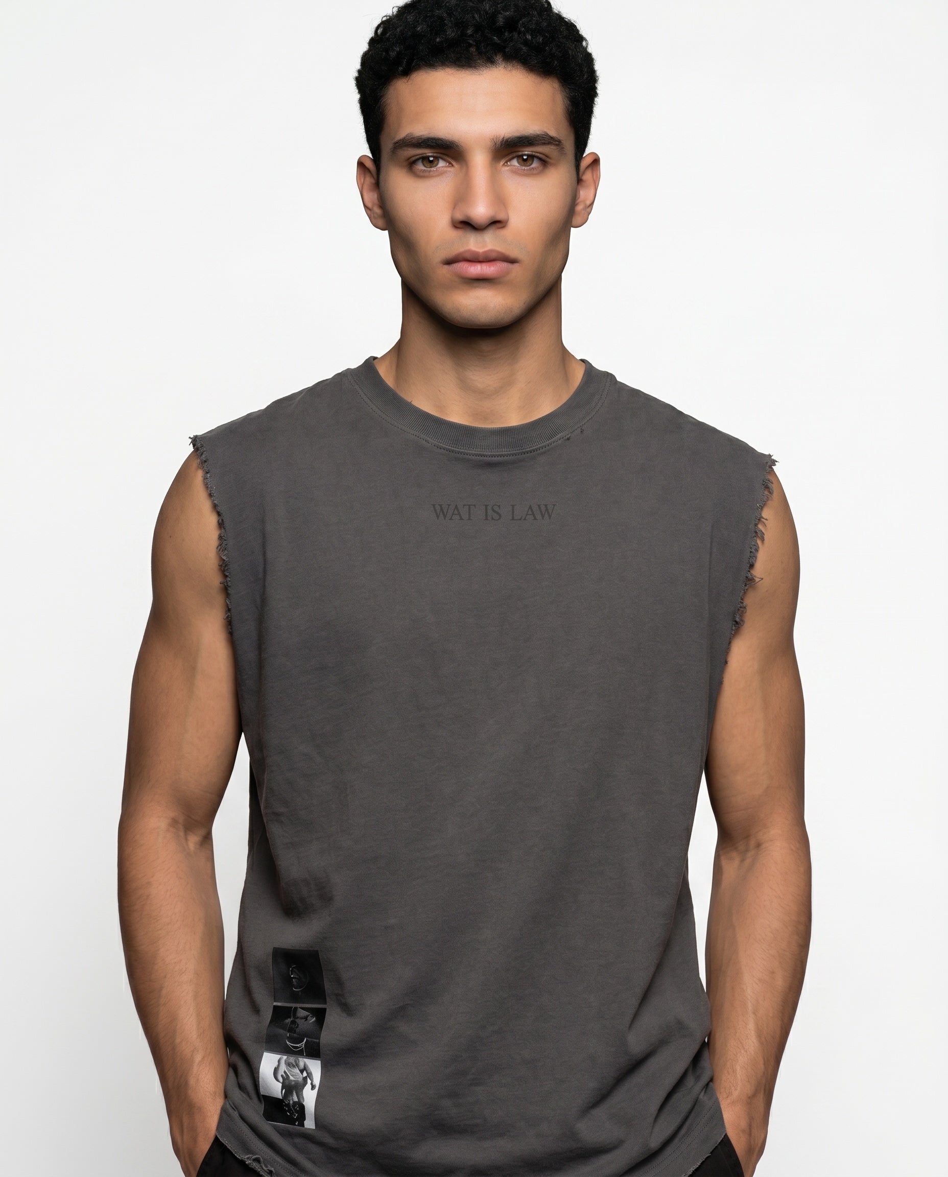 Distressed Sleeveless — Black