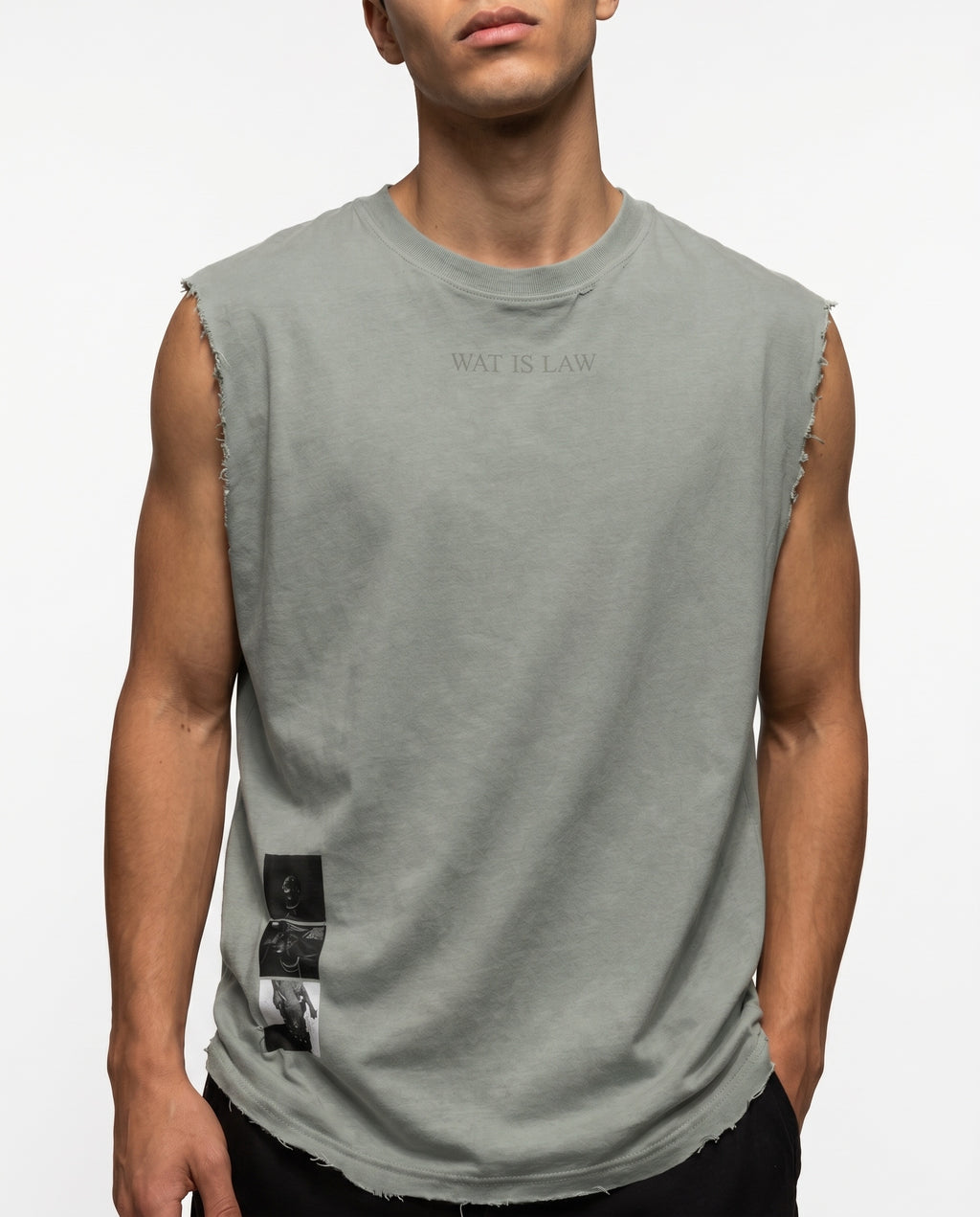 Distressed Sleeveless — Olive