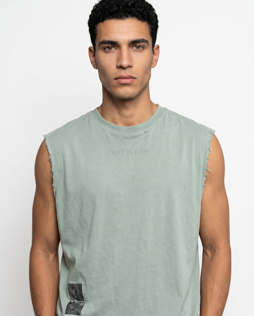 Distressed Sleeveless — Olive