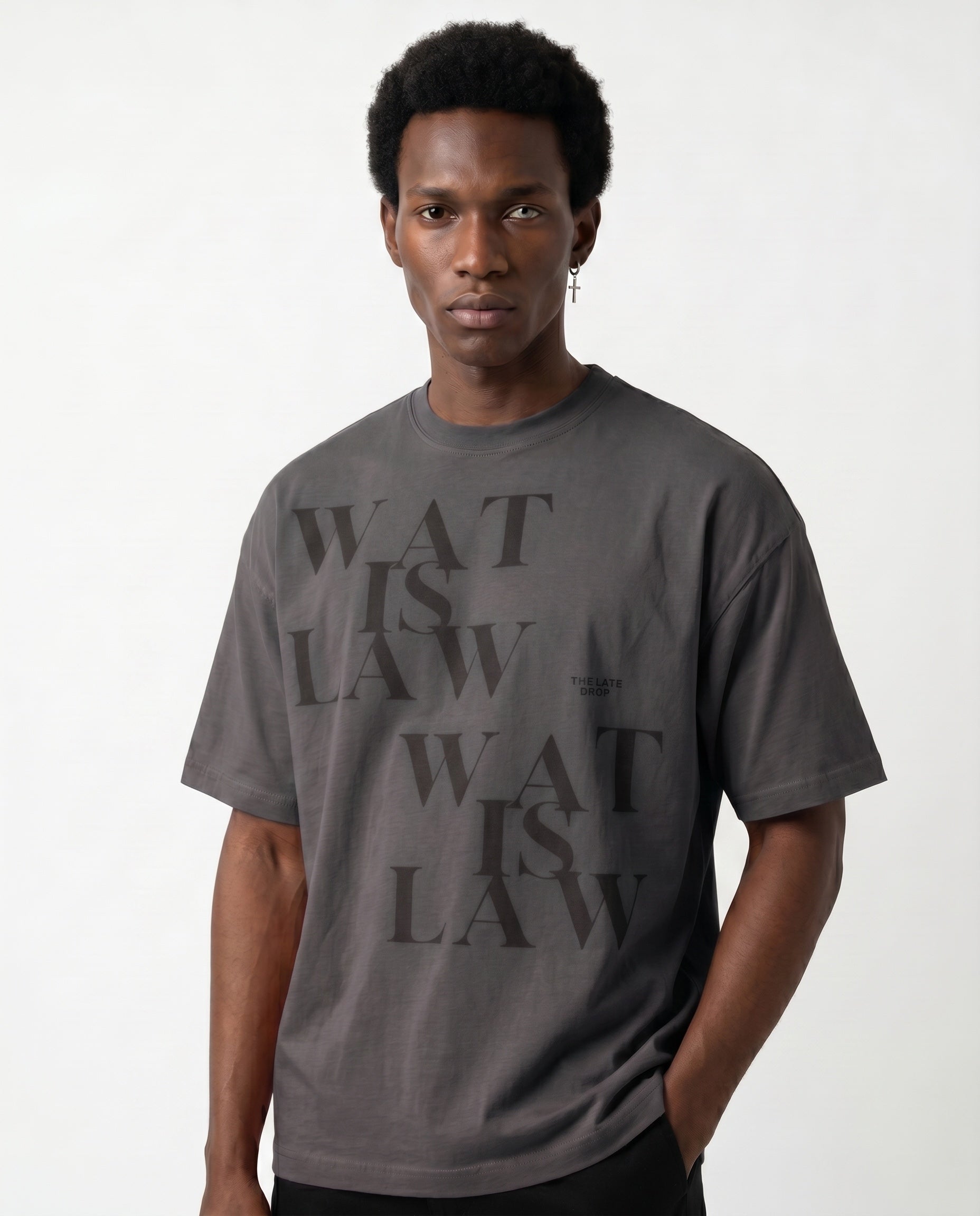 WAT IS LAW CrewNeck — Moon Grey