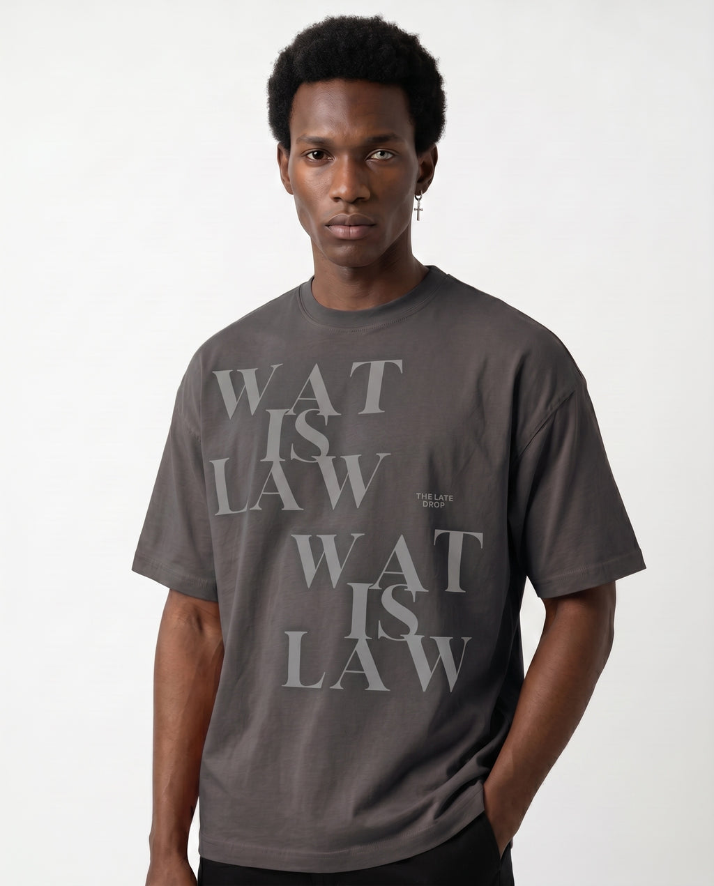 WAT IS LAW CrewNeck — Moon Grey